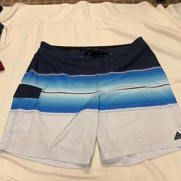 Trinity Boardshorts 40 in Blues and Gray Stripes​ - Picture 1 of 5